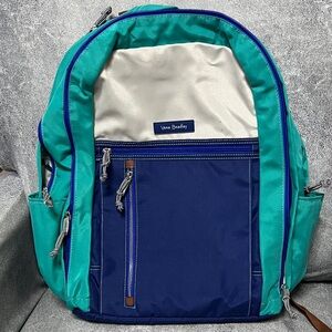 Vera Bradley Aqua and Navy Computer Backpack